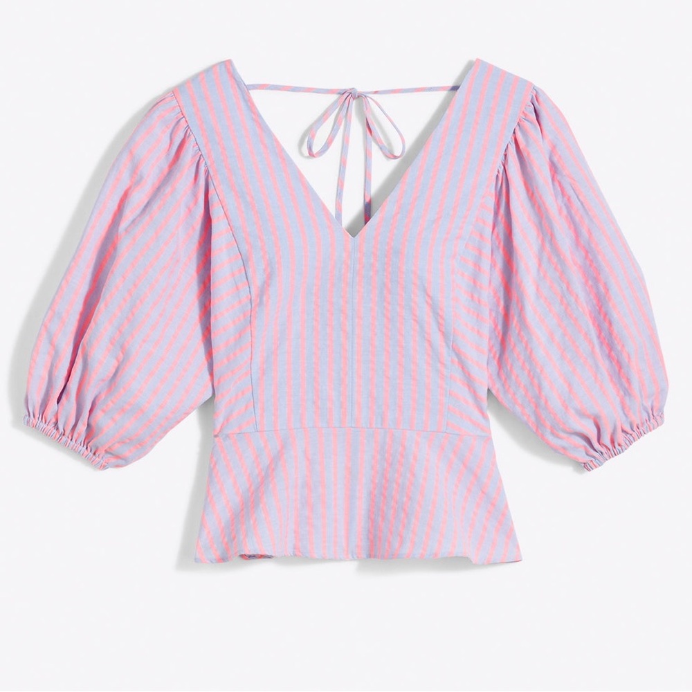 Draper James Peplum Puff Sleeved Top